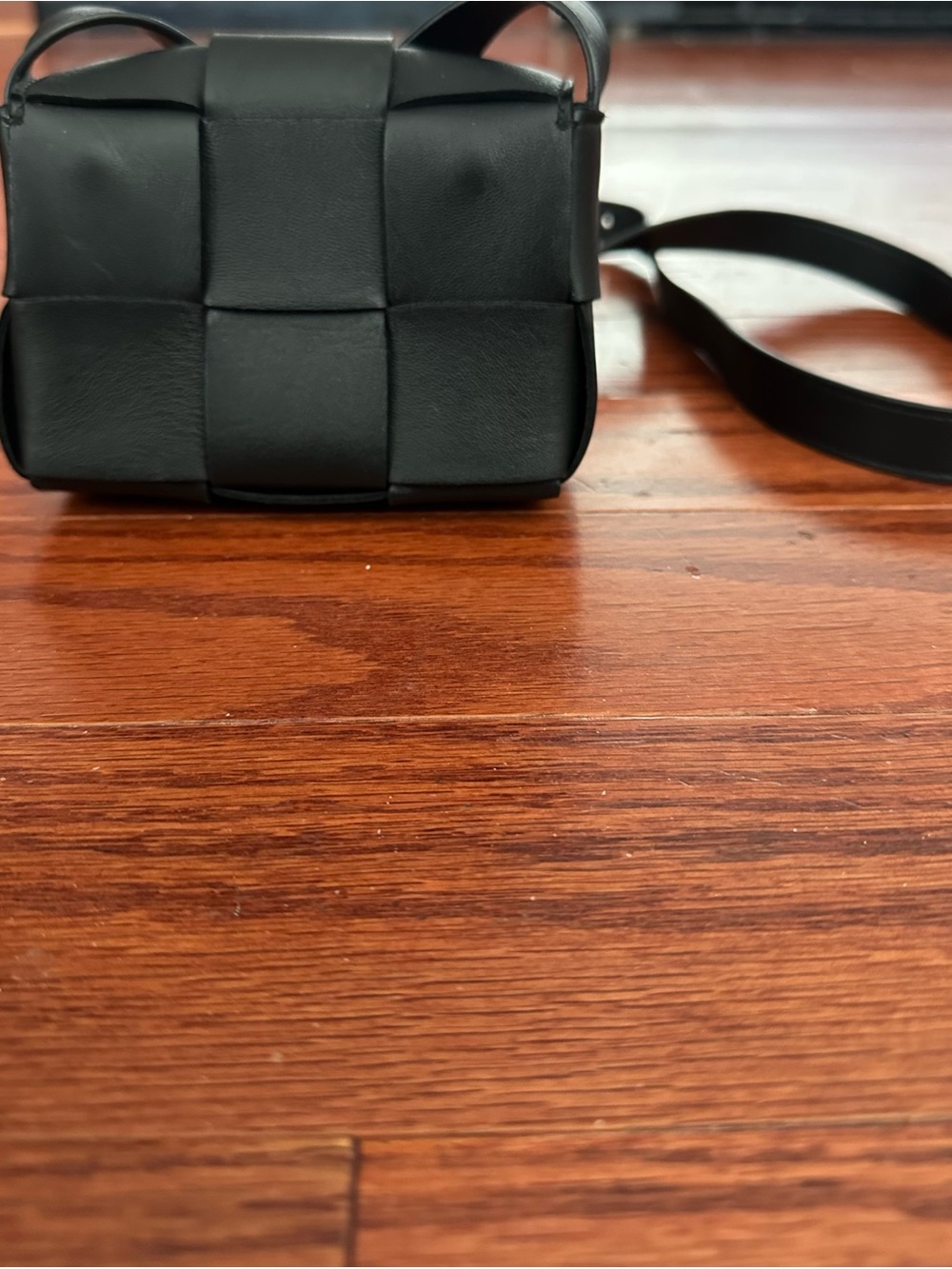 Bottega Veneta Mini Cassette Black Padded Leather Crossbody Bag